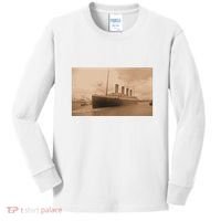 Titanic Original Photo Sepia 1912 Kids Long Sleeve Shirt thumb 0