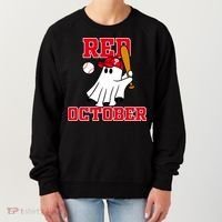 Take October Red October Philadelphia Ghost Baseball Halloween Women's Sweatshirt thumb 0