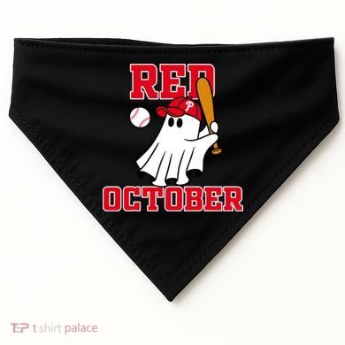 Take October Red October Philadelphia Ghost Baseball Halloween USA-Made Doggie Bandana