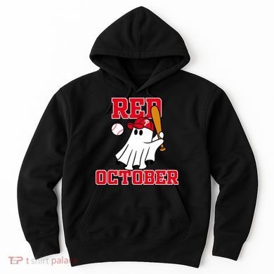 Take October Red October Philadelphia Ghost Baseball Halloween Hoodie