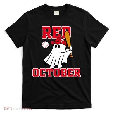 Take October Red October Philadelphia Ghost Baseball Halloween T-Shirt