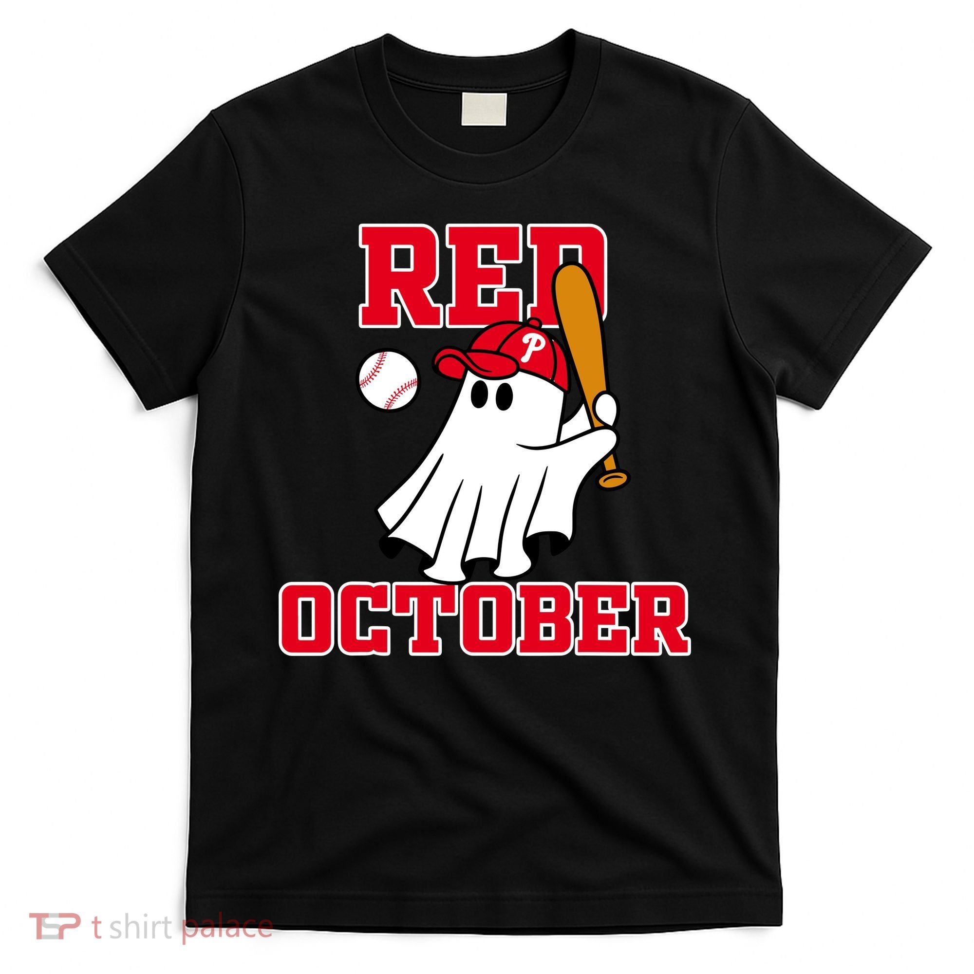 Take October Red October Philadelphia Ghost Baseball Halloween T-Shirt