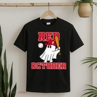 Take October Red October Philadelphia Ghost Baseball Halloween T-Shirt thumb 2