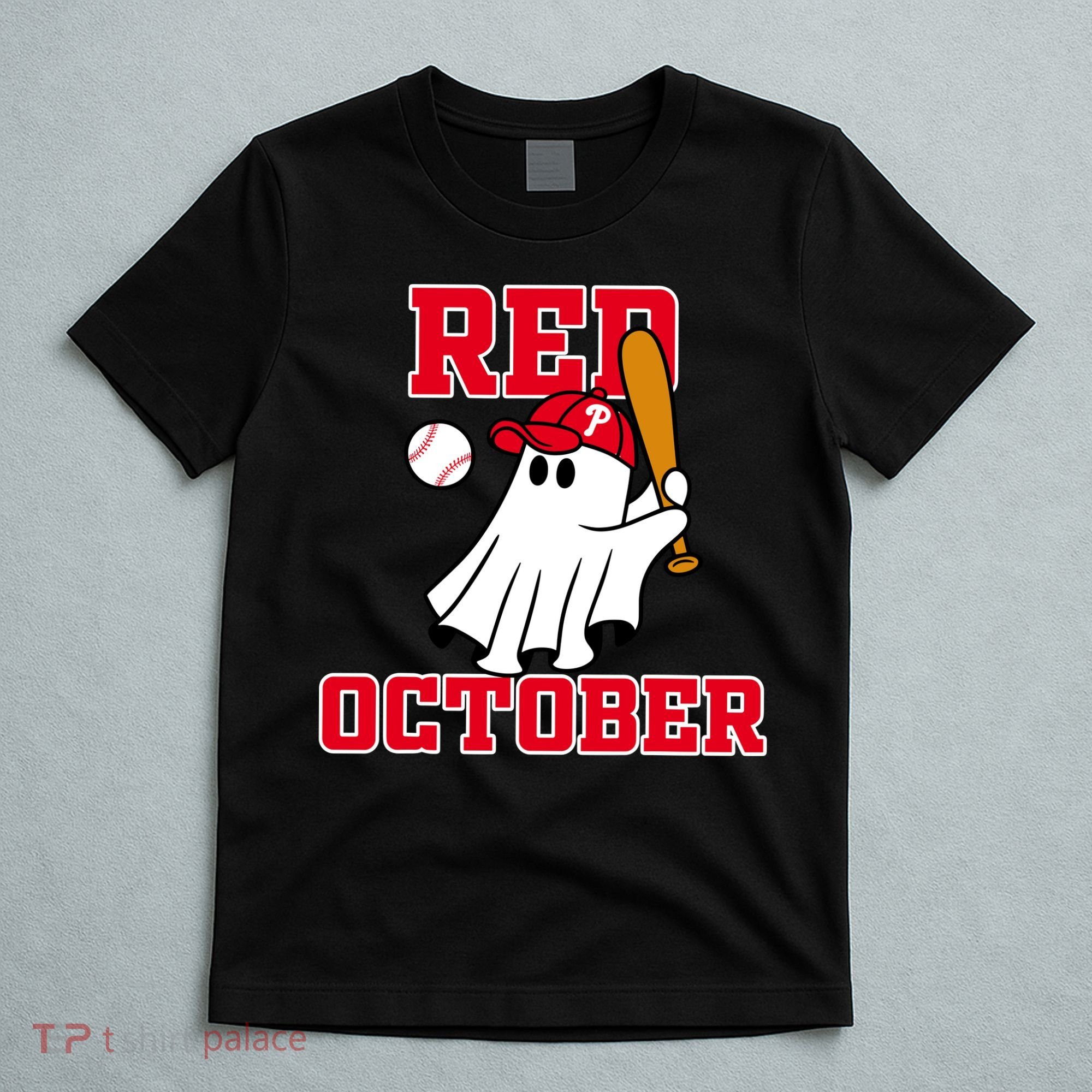 Take October Red October Philadelphia Ghost Baseball Halloween T-Shirt