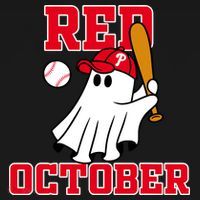 Take October Red October Philadelphia Ghost Baseball Halloween Backpack thumb 2