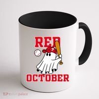 Take October Red October Philadelphia Ghost Baseball Halloween Coffee Mug thumb 1