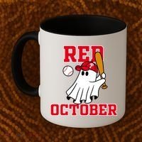 Take October Red October Philadelphia Ghost Baseball Halloween Coffee Mug thumb 2