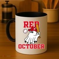 Take October Red October Philadelphia Ghost Baseball Halloween Coffee Mug thumb 4