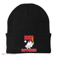 Take October Red October Philadelphia Ghost Baseball Halloween Beanie thumb 0