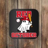 Take October Red October Philadelphia Ghost Baseball Halloween Coaster thumb 0
