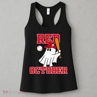 Take October Red October Philadelphia Ghost Baseball Halloween Women's Tank Top thumb 3