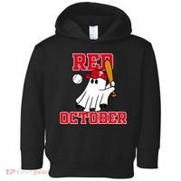 Take October Red October Philadelphia Ghost Baseball Halloween Toddler Hoodie thumb 0