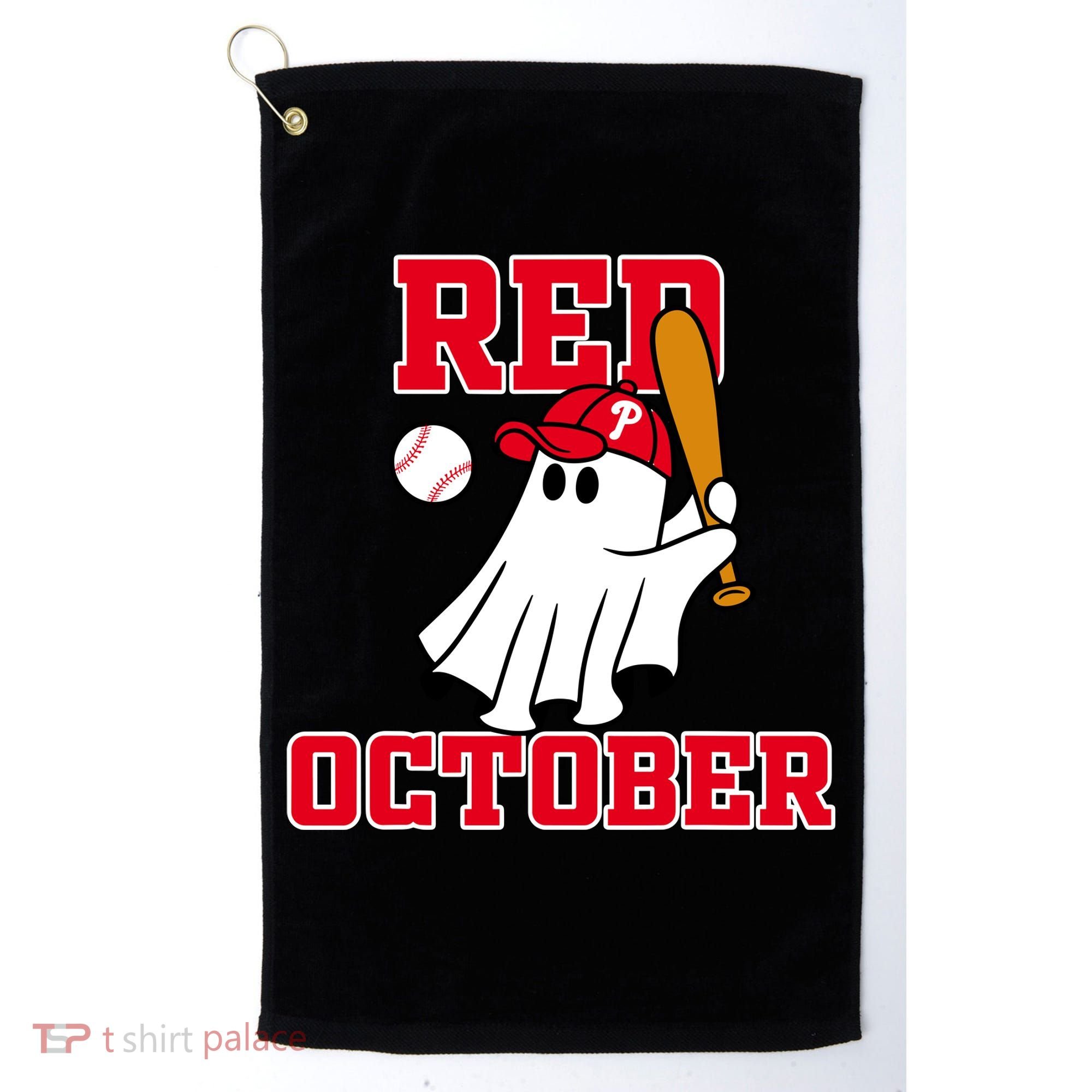 Take October Red October Philadelphia Ghost Baseball Halloween Golf Towel