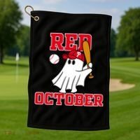 Take October Red October Philadelphia Ghost Baseball Halloween Golf Towel thumb 1