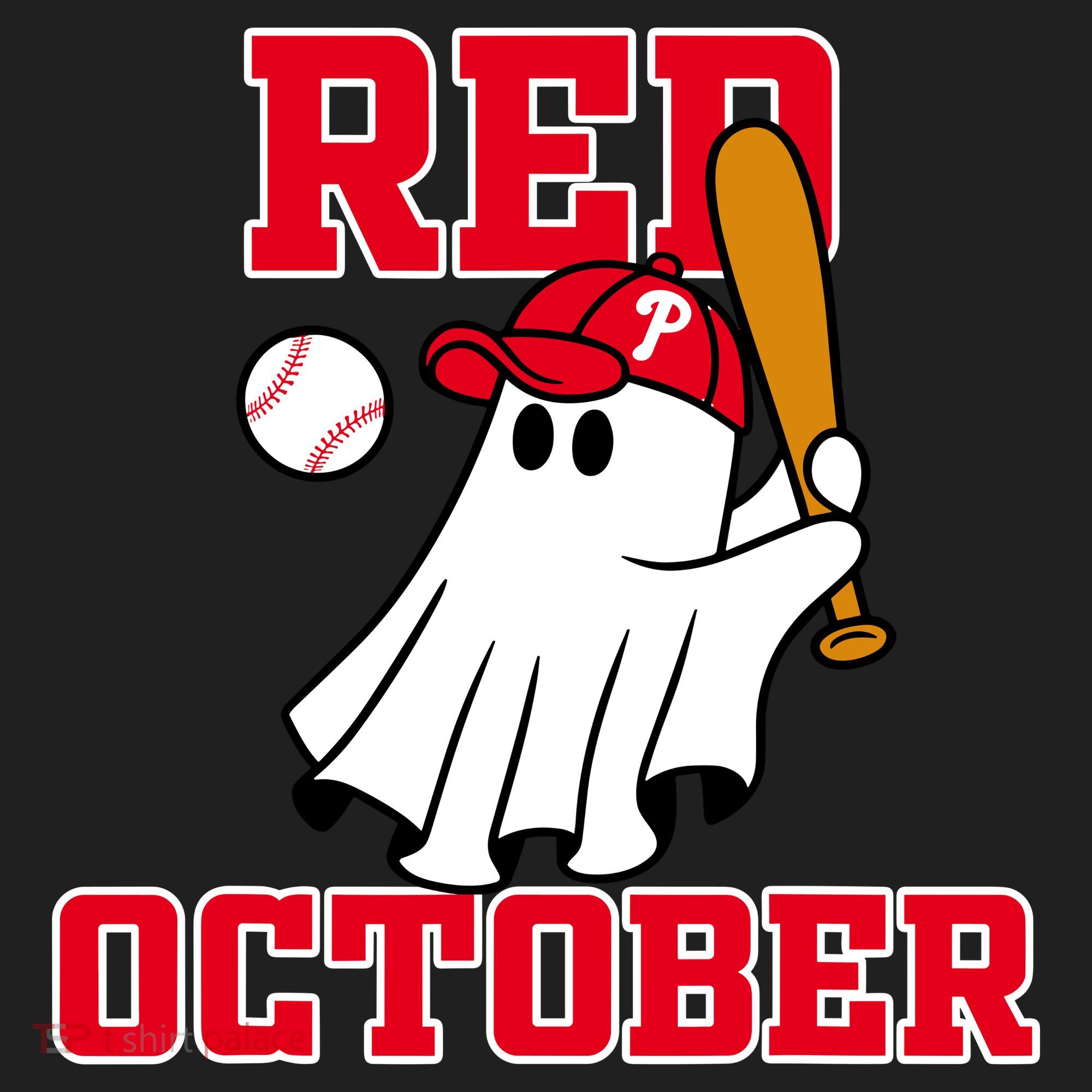 Take October Red October Philadelphia Ghost Baseball Halloween Golf Towel