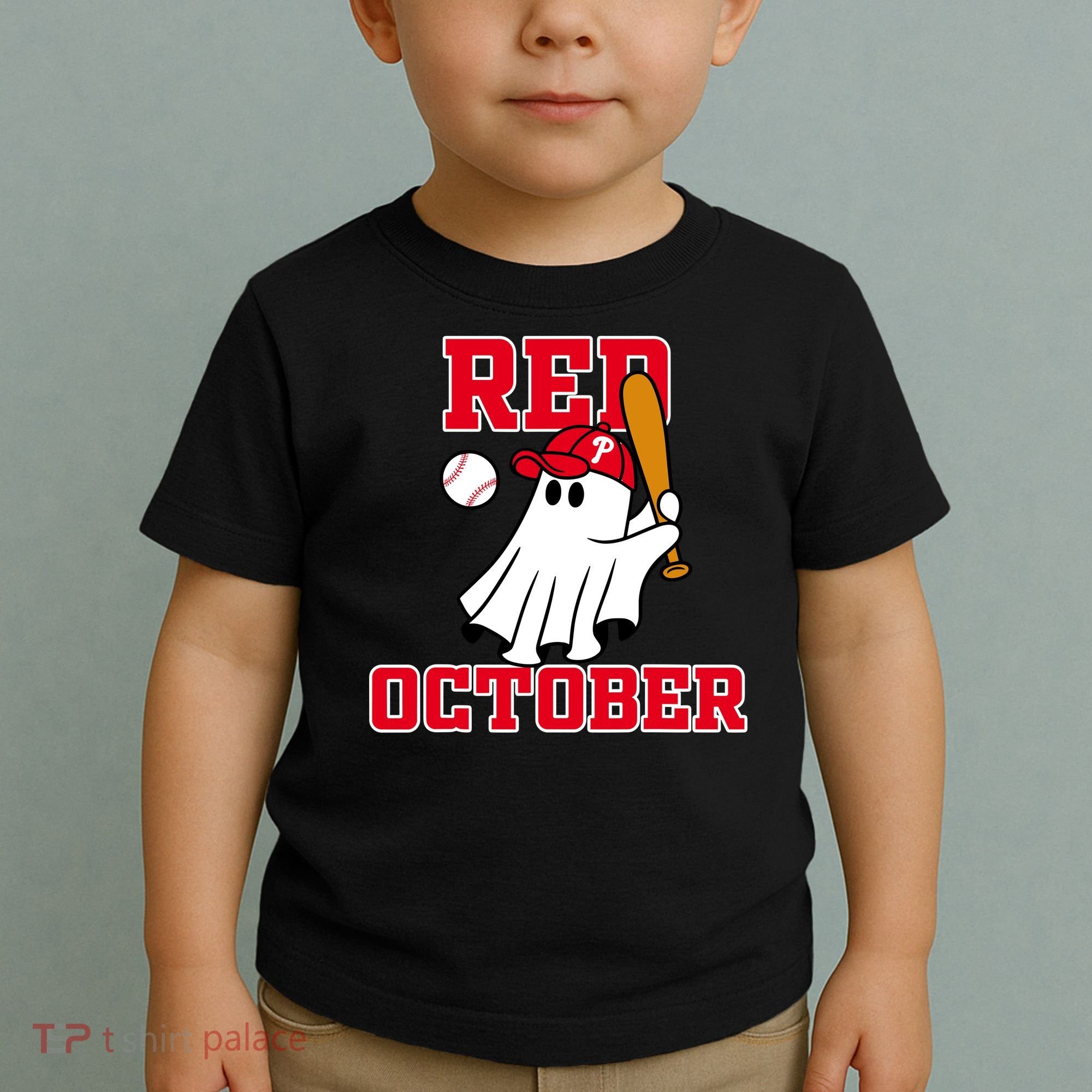 Take October Red October Philadelphia Ghost Baseball Halloween Toddler T-Shirt