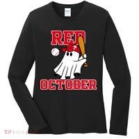 Take October Red October Philadelphia Ghost Baseball Halloween Women's Long Sleeve Shirt thumb 0
