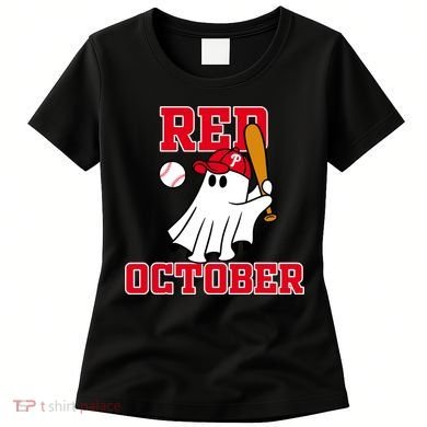 Take October Red October Philadelphia Ghost Baseball Halloween Women's T-Shirt