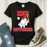 Take October Red October Philadelphia Ghost Baseball Halloween Women's T-Shirt thumb 3