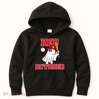 Take October Red October Philadelphia Ghost Baseball Halloween Kids Hoodie thumb 0
