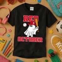 Take October Red October Philadelphia Ghost Baseball Halloween Kids T-Shirt thumb 3
