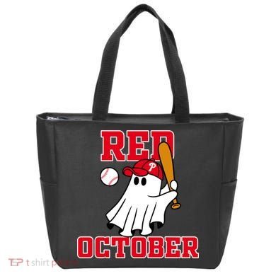 Take October Red October Philadelphia Ghost Baseball Halloween Tote Bag