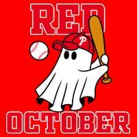 Take October Red October Philadelphia Ghost Baseball Halloween Santa Hat thumb 1