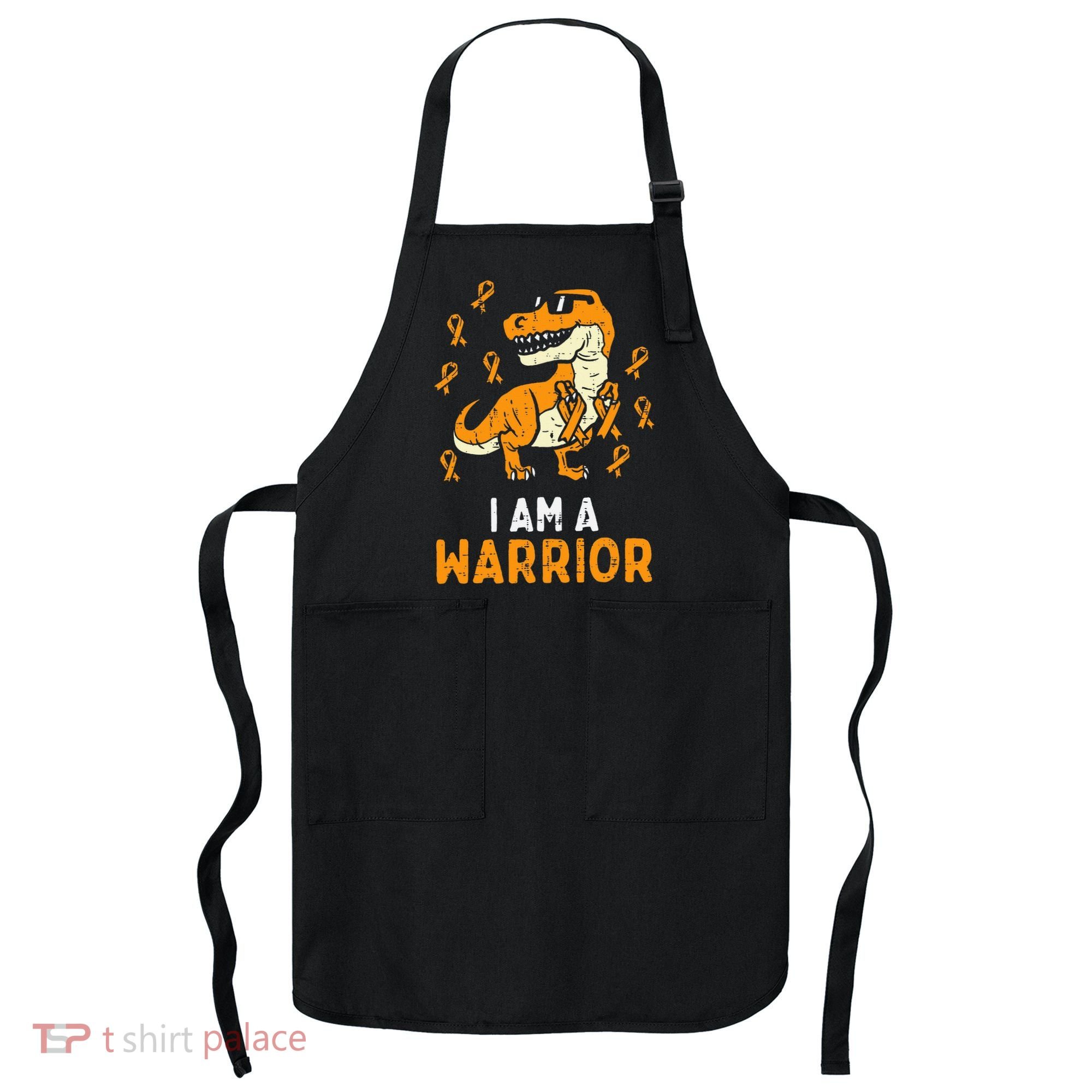 Trex Orange Ribbon Im A Warrior Leukemia Awareness Apron