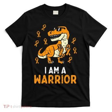 Trex Orange Ribbon Im A Warrior Leukemia Awareness T-Shirt