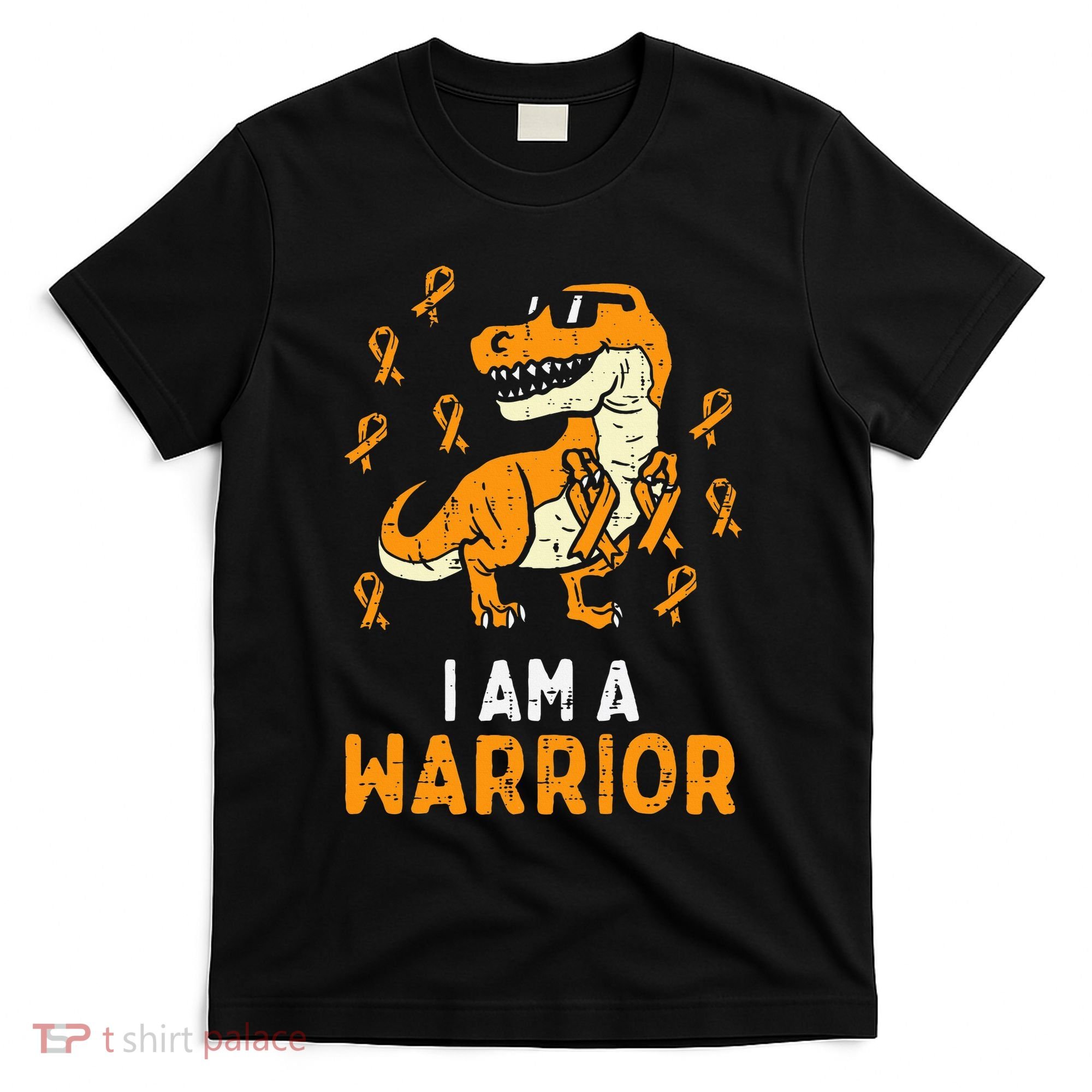 Trex Orange Ribbon Im A Warrior Leukemia Awareness T-Shirt