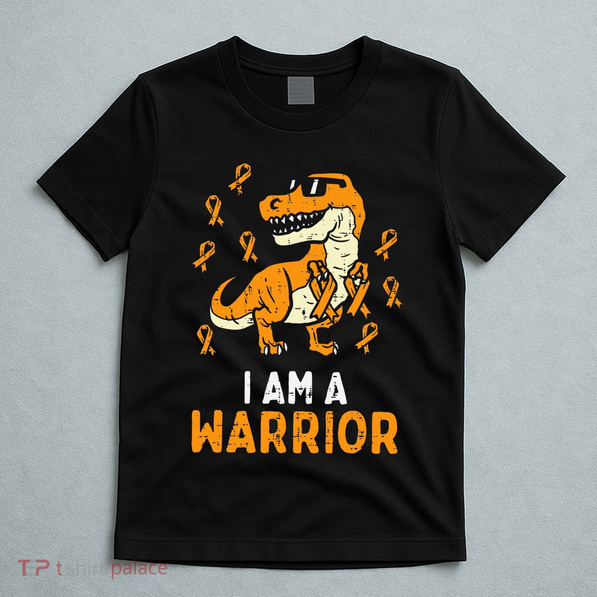 Trex Orange Ribbon Im A Warrior Leukemia Awareness T-Shirt