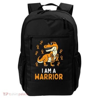 Trex Orange Ribbon Im A Warrior Leukemia Awareness Backpack