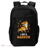 Trex Orange Ribbon Im A Warrior Leukemia Awareness Backpack thumb 0