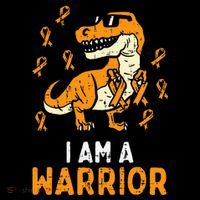 Trex Orange Ribbon Im A Warrior Leukemia Awareness Women's Hoodie thumb 2