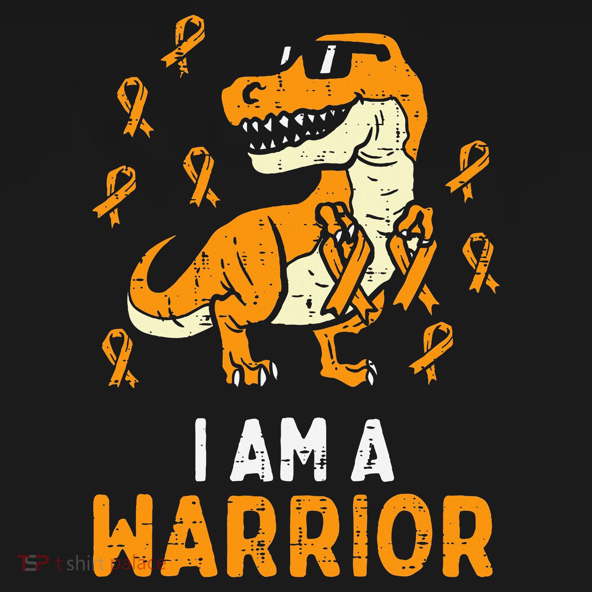Trex Orange Ribbon Im A Warrior Leukemia Awareness Mousepad