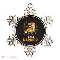 Trex Orange Ribbon Im A Warrior Leukemia Awareness Ornament thumb 0