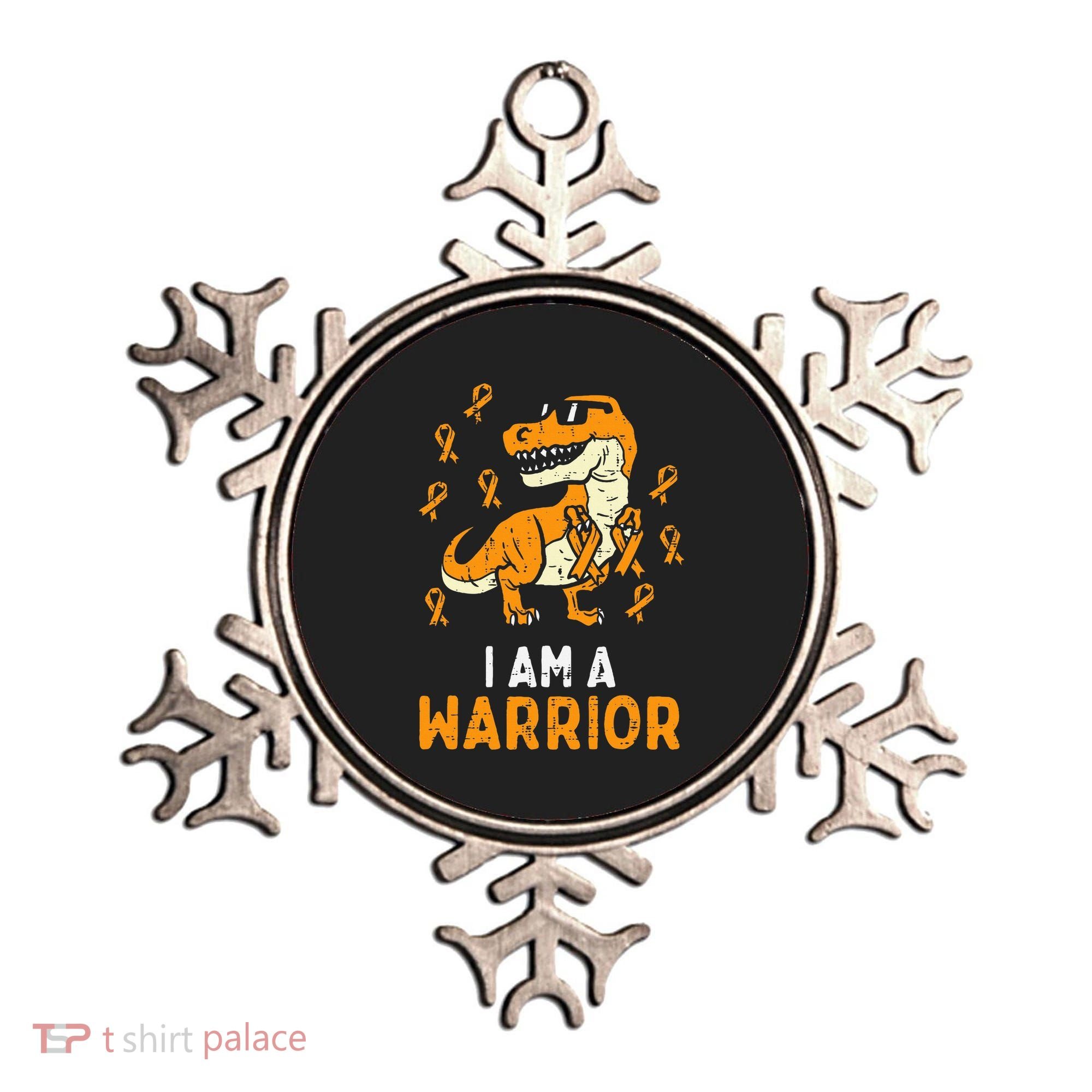 Trex Orange Ribbon Im A Warrior Leukemia Awareness Ornament