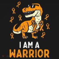 Trex Orange Ribbon Im A Warrior Leukemia Awareness Ornament thumb 1