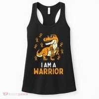 Trex Orange Ribbon Im A Warrior Leukemia Awareness Women's Tank Top thumb 0