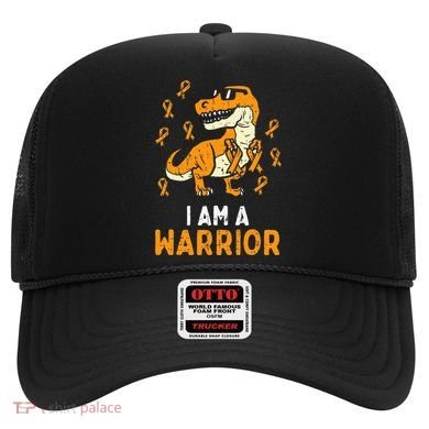 Trex Orange Ribbon Im A Warrior Leukemia Awareness Hat