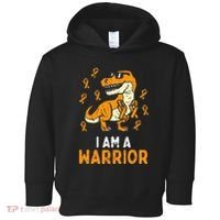 Trex Orange Ribbon Im A Warrior Leukemia Awareness Toddler Hoodie thumb 0