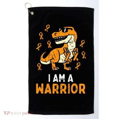 Trex Orange Ribbon Im A Warrior Leukemia Awareness Golf Towel
