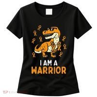 Trex Orange Ribbon Im A Warrior Leukemia Awareness Women's T-Shirt thumb 0