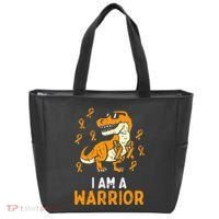 Trex Orange Ribbon Im A Warrior Leukemia Awareness Tote Bag thumb 0