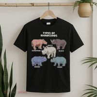 Types of Rhinoceros Sumatran Javan Rhino Animal Art T-Shirt thumb 2