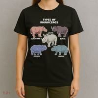 Types of Rhinoceros Sumatran Javan Rhino Animal Art T-Shirt thumb 4