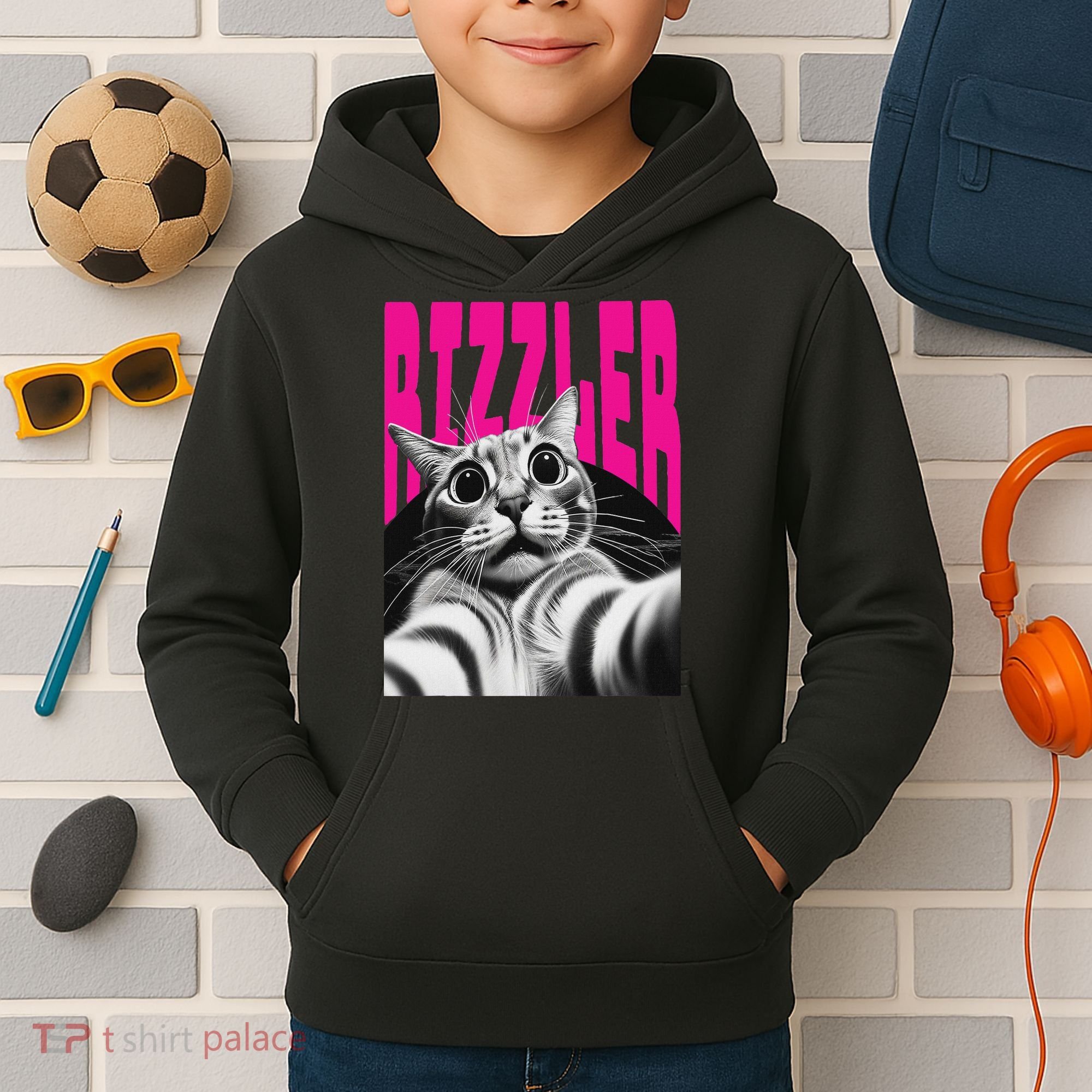 The Og Rizzmaxxer Rizz Funny Rizzler Cat Selfie Kids Hoodie