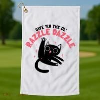 The Ol' Razzle Dazzle Cat Golf Towel thumb 1
