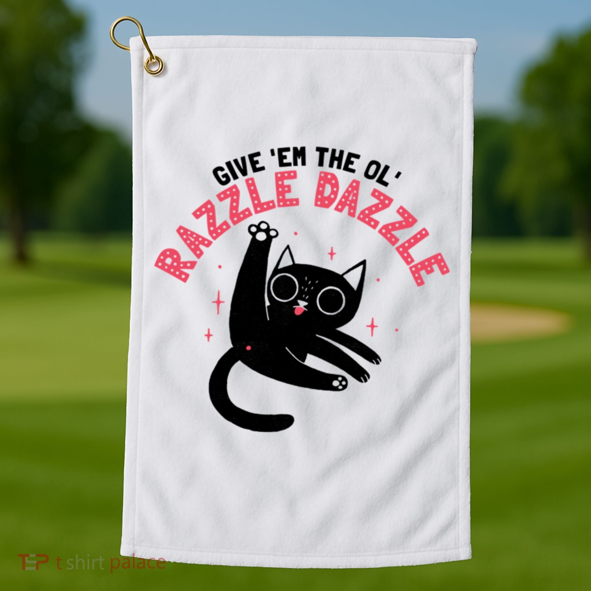 The Ol' Razzle Dazzle Cat Golf Towel