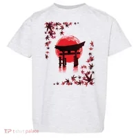 Torii Arch Sunset Maple Leaves Red Sun Toddler T-Shirt thumb 0
